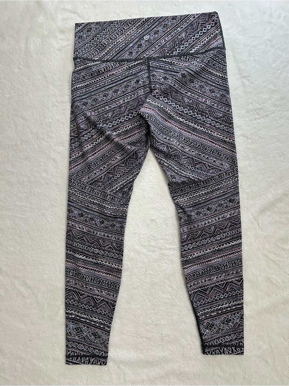 Lululemon Wunder Under High-Rise Tight 28" Tribal Pace White Black Size 12 - Picture 2 of 8